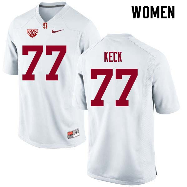Women Stanford Cardinal #77 Thunder Keck College Football Jerseys Sale-White
